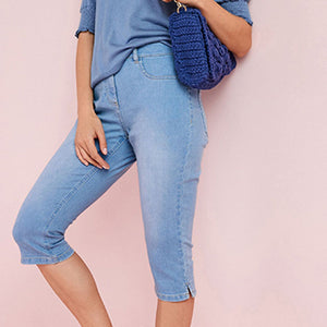 Mid Blue Pedal Pusher Cropped Jeans