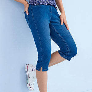 Dark Blue Pedal Pusher Cropped Jeans