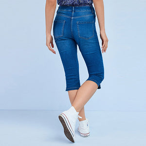 Dark Blue Pedal Pusher Cropped Jeans