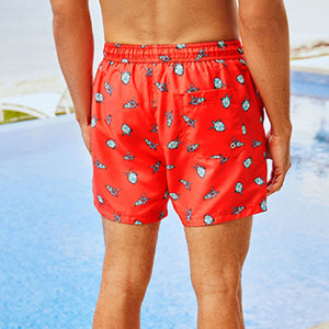Red Turtle Printed Swim Shorts
