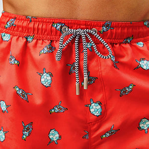 Red Turtle Printed Swim Shorts