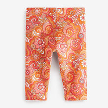 Load image into Gallery viewer, Pink/ Orange Retro Floral Crop Leggings Pack (3-12yrs)
