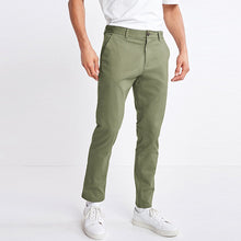Load image into Gallery viewer, Green Slim Fit Stretch Chino Trousers
