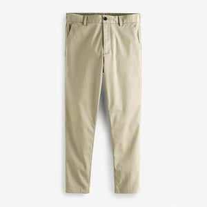 Stone Natural Elasticated Wait Stretch Chino Trousers