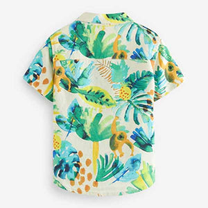 Green Jungle Print Short Sleeve Shirt (3mths-5yrs)