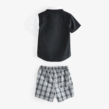 Load image into Gallery viewer, Shirt &amp; Short Black/White Check Set (3mths-4yrs)
