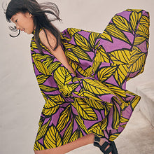 Load image into Gallery viewer, Purple Leaf Printed Trapeze Dress (3-12yrs)

