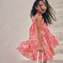 Load image into Gallery viewer, Pink Swirl Print Tie Shoulder Dress (3-12yrs)
