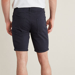 Navy Blue Slim Fit 5 Pocket Motion Flex Stretch Chino Shorts