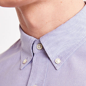 Lilac Purple Regular Fit Short Sleeve Oxford Shirt