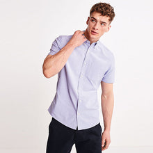 Load image into Gallery viewer, Lilac Purple Regular Fit Short Sleeve Oxford Shirt
