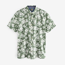 Load image into Gallery viewer, Green Floral Printed Short Sleeve Shirt
