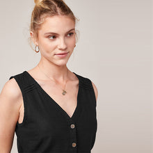 Load image into Gallery viewer, Black Linen Blend Sleeveless Top
