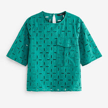 Load image into Gallery viewer, Green Broidery Lace Boxy Top
