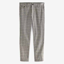 Load image into Gallery viewer, Neutral Check Slim Fit Cotton Chino Trousers
