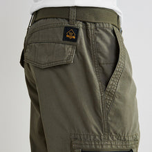 Load image into Gallery viewer, Khaki Green Belted Cargo Shorts
