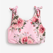 Load image into Gallery viewer, Pink Floral Tie Shoulder Bikini (3-12yrs)
