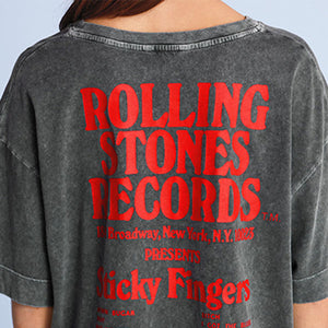 Rolling Stones Charcoal Gray Crop Boxy Short Sleeve T-Shirt