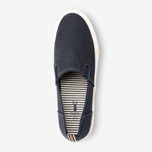 Load image into Gallery viewer, Navy Canvas Slip On Pumps
