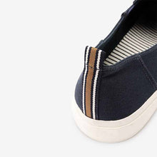 Load image into Gallery viewer, Navy Canvas Slip On Pumps
