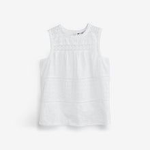 Load image into Gallery viewer, White Broderie Sleeveless Top

