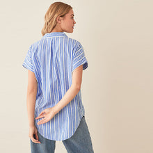Load image into Gallery viewer, Blue Stripe Short Sleeve Shirt
