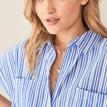 Load image into Gallery viewer, Blue Stripe Short Sleeve Shirt
