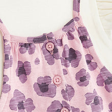Load image into Gallery viewer, Pink Leopard Print Baby 2 Piece Dungarees And Bodysuit Set (0mths-18mths)
