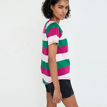 Load image into Gallery viewer, Pink/Green Short Sleeve Raglan T-Shirt
