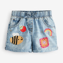 Load image into Gallery viewer, Crochet Character Denim Pull-On Shorts (3mths-6yrs)
