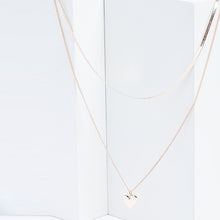Load image into Gallery viewer, Rose Gold Tone Recycled Metal Heart Two Layer Necklace
