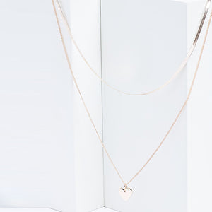 Rose Gold Tone Recycled Metal Heart Two Layer Necklace