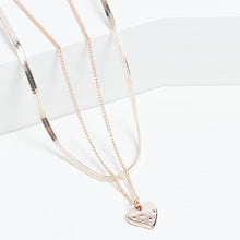 Load image into Gallery viewer, Rose Gold Tone Recycled Metal Heart Two Layer Necklace
