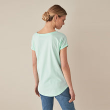 Load image into Gallery viewer, Aqua Blue Cap Sleeve T-Shirt
