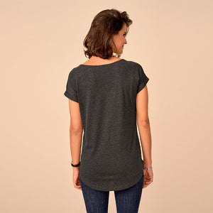 Charcoal Sparkly Foil Print Star Short Sleeve T-Shirt
