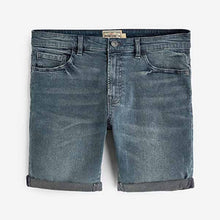 Load image into Gallery viewer, Smokey Blue Skinny Fit Denim Shorts

