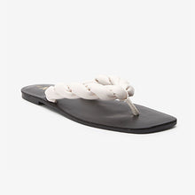 Load image into Gallery viewer, Cream Toe Post Twist Sandals

