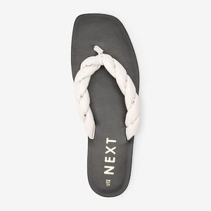 Cream Toe Post Twist Sandals