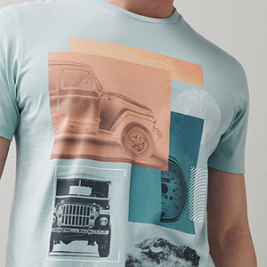 Mint Green 4x4 Truck Regular Fit Graphic T-Shirt