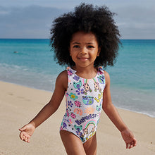 Load image into Gallery viewer, Multi Bright Tie Shoulder Swimsuit (3mths-5yrs)
