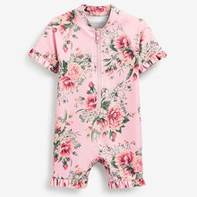 Load image into Gallery viewer, Pink Floral Sunsafe Swimsuit (3mths-6yrs)
