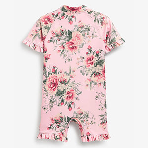 Pink Floral Sunsafe Swimsuit (3mths-6yrs)