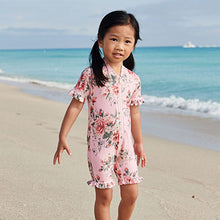 Load image into Gallery viewer, Pink Floral Sunsafe Swimsuit (3mths-6yrs)
