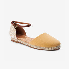 Load image into Gallery viewer, Yellow Closed Toe Ankle Strap Espadrille Shoes
