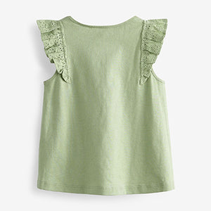 Sage Green Floral Vest (3mths-6yrs)
