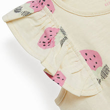 Load image into Gallery viewer, Yellow Strawberries Cotton Frill Vest (3mths-6yrs)
