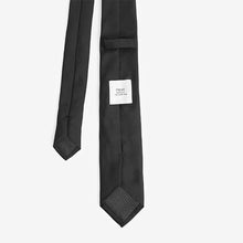 Load image into Gallery viewer, Black Slim Recycled Polyester Twill Tie
