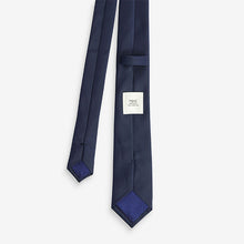 Load image into Gallery viewer, Navy Blue Recycled Polyester Twill Tie
