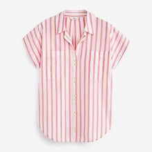 Load image into Gallery viewer, Pink/Yellow Stripe Short Sleeve Shirt
