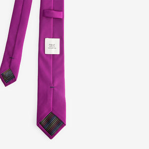 Magenta Pink Recycled Polyester Twill Tie